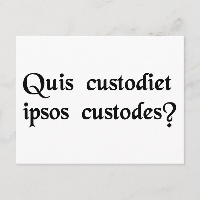 Postal ¿Quién vigilará a los guardianes? (Anverso)