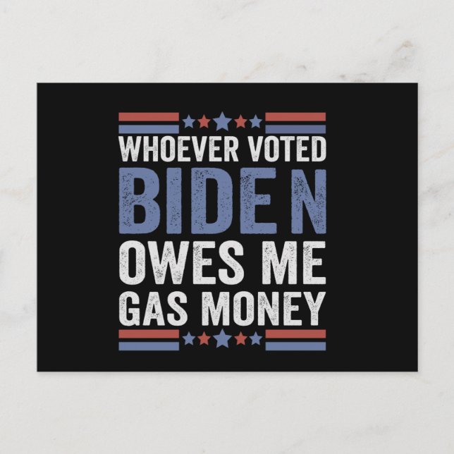 Postal Quienquiera que haya votado a Biden me debe un reg (Anverso)