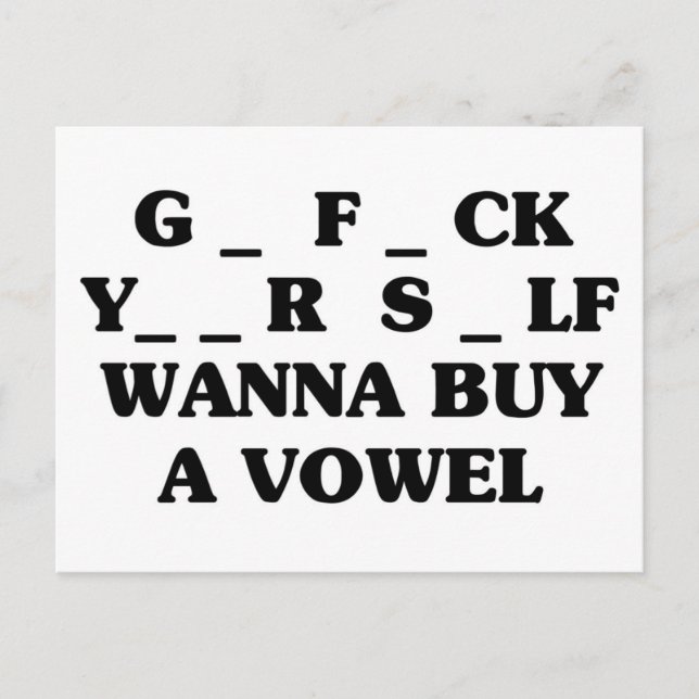 Postal Quieres Comprar Una Vocal (Anverso)