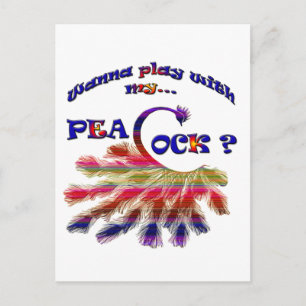 Postal ¿Quieres jugar con mi pavo real?