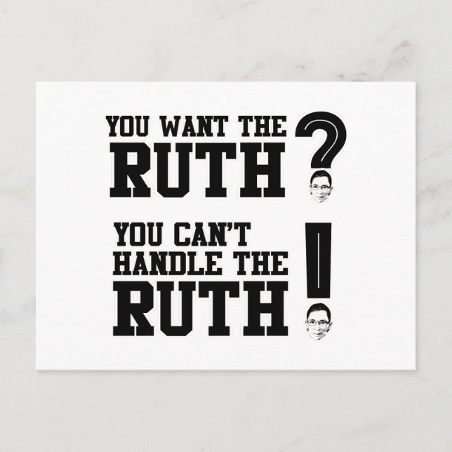 Postal Quieres la Ruth - No puedes manejar la Ruth (Anverso)