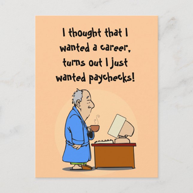 Postal ¡Quiero cheques de pago! (Anverso)