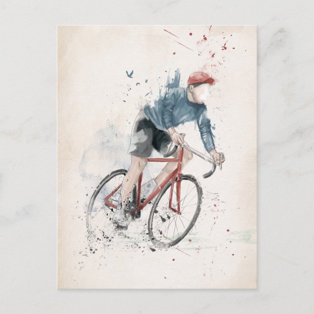 Postal Quiero montar en bicicleta (Anverso)
