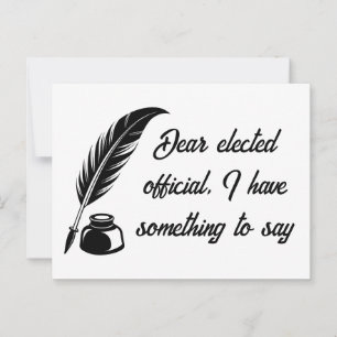 Postal Quill Pen Message para funcionarios electos