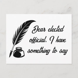 Postal Quill Pen Message para funcionarios electos