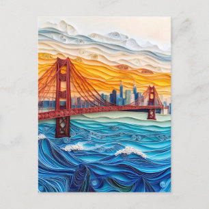 Postal Quilling Golden Gate Bridge en San Francisco
