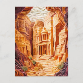 Postal Quilling Petra Ciudad de la Roca en Jordania