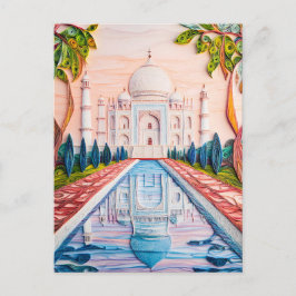 Postal Quilling Taj Mahal al amanecer