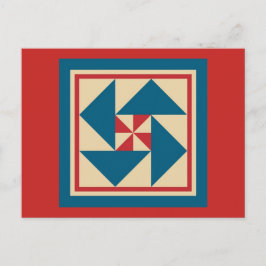 Postal Quilt Postcard - Giro patriótico (rojo)