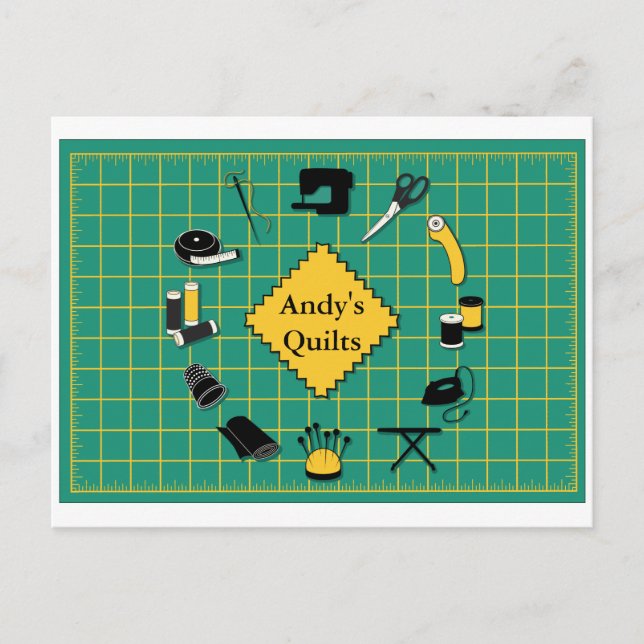 Postal Quilt Time Personalización de la etiqueta (Anverso)