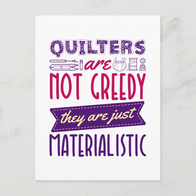 Postal Quilters No Es Un Arma De Aplastamiento Materialis (Anverso)