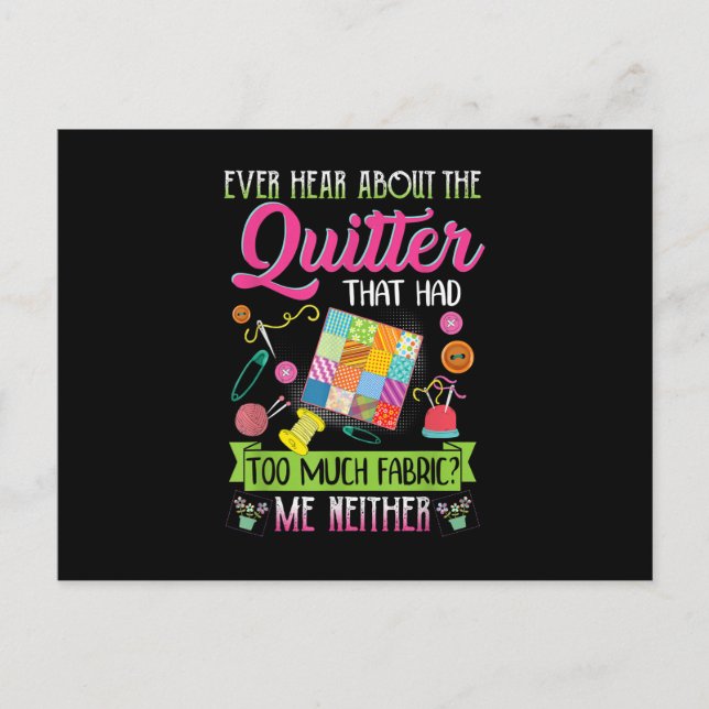 Postal Quilting Womens cita alguna vez sobre Quilter (Anverso)