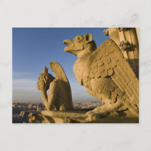 Postal Quimera en la fachada de la Catedral de Notre Dame
