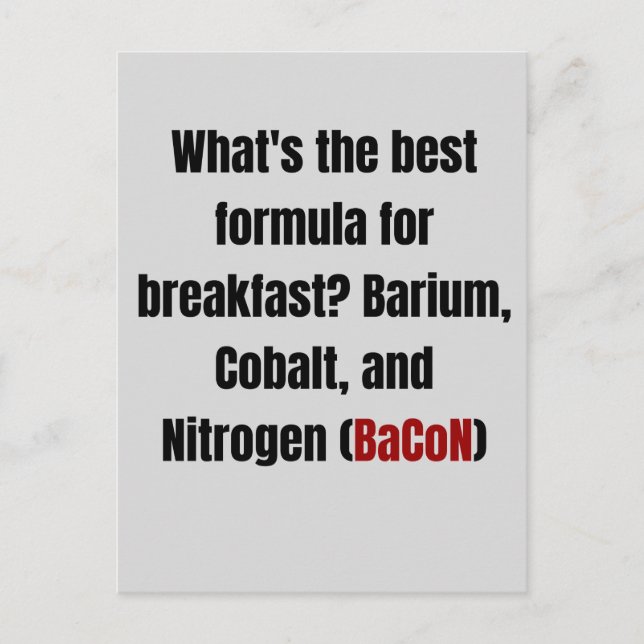 Postal Química Bacon Pun (Anverso)