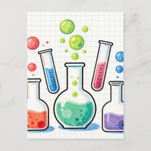Postal Química Colorida de Vidrio de Laboratorio