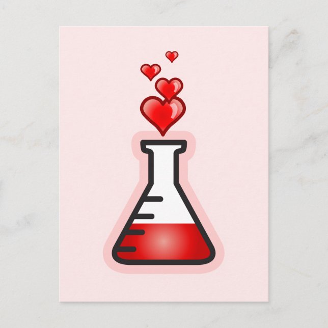 Postal Química de la poción del amor, ciencia de la salud (Anverso)