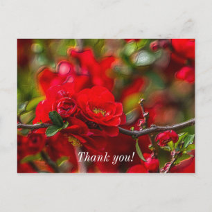 Postal Quince Branch Painterly Gracias Postcard