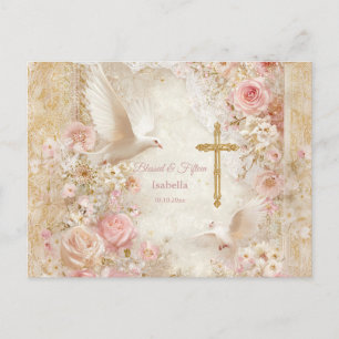 Postal Quince Heavenly Blush & Gold, personalizado