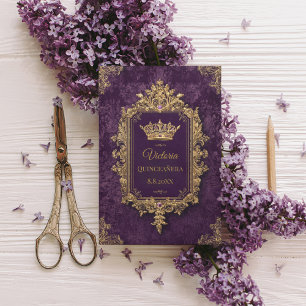 Postal Quinceañera de Amatista Real, personalizada