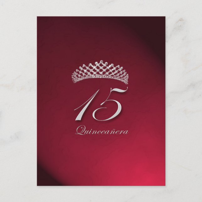 Postal Quinceañera para el décimo quinto cumpleaños (Anverso)
