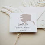 Postal Quinn - Moveable Heart Rubor Alaska Map Save Date<br><div class="desc">Esta temática de viaje,  guardar la fecha,  incluye un mapa de Alaska rubio y el respaldo de una postal. Cambia fácilmente el color del mapa y mueve el corazón para resaltar tu destino.</div>