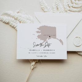 Postal Quinn - Moveable Heart Rubor Alaska Map Save Date