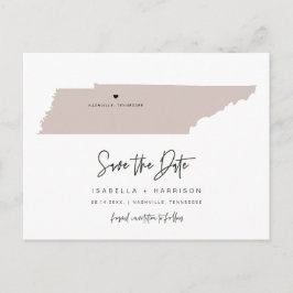 Postal QUINN- Tennessee Map Save the Date Moveable Heart