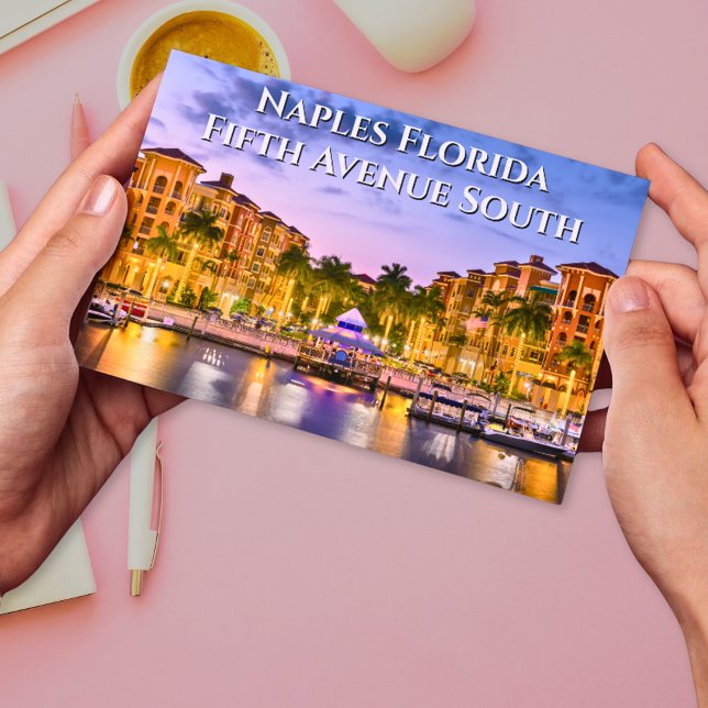 Postal Quinta Avenida Nápoles del Sur - Florida Postcard (Fifth Avenue South Naples Florida Postcard)