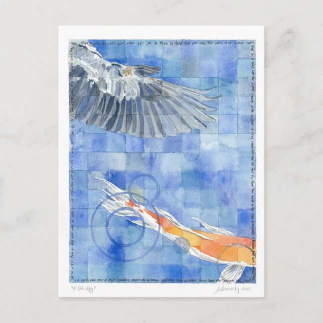 Postal Quinta jornada (7 días de creación) Postcard (Anverso)