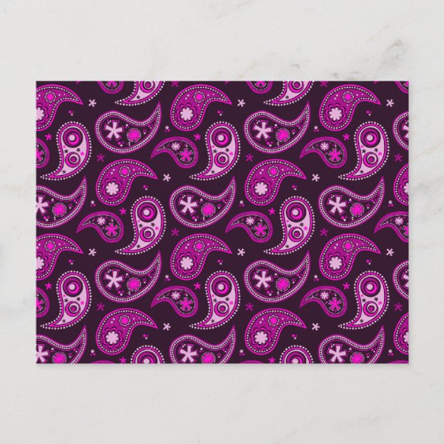 Postal Quirky Purple Paisley (Anverso)