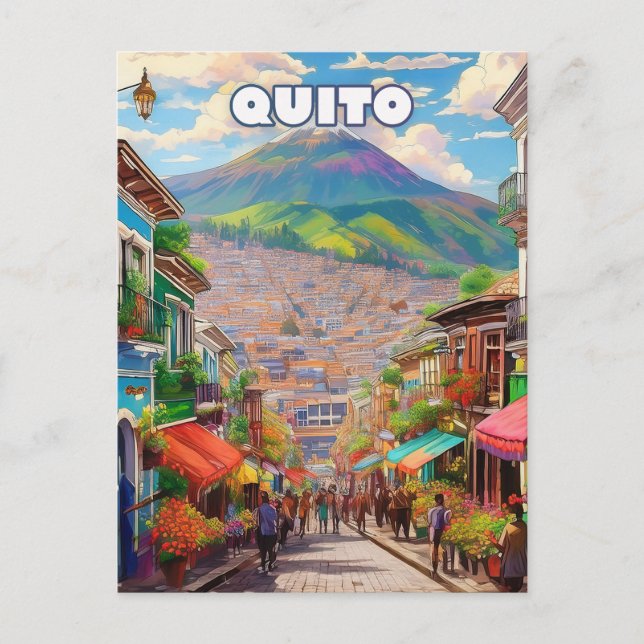 Postal Quito, a city perched in the Andes (Anverso)