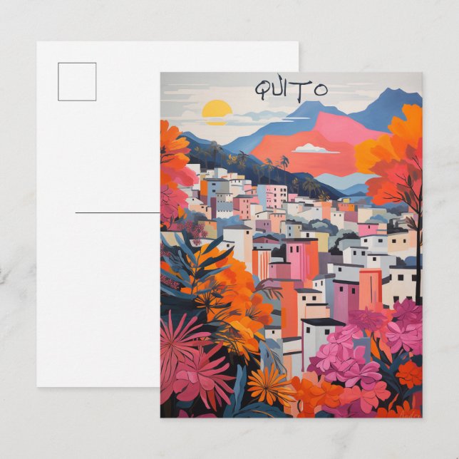 Postal Quito Ecuador Travel City Painting Aesthetic (Anverso / Reverso)