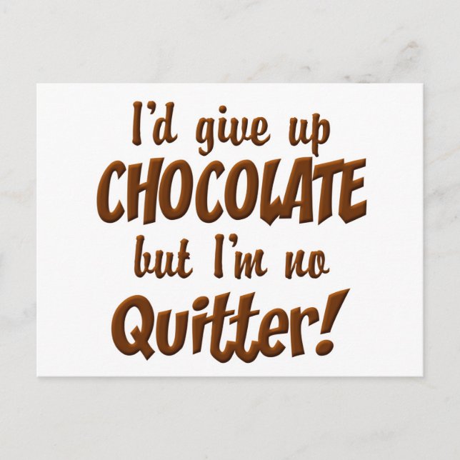 Postal Quitter de chocolate (Anverso)