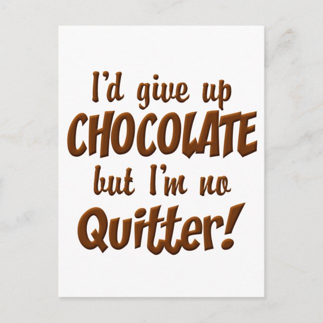 Postal Quitter de chocolate (Anverso)