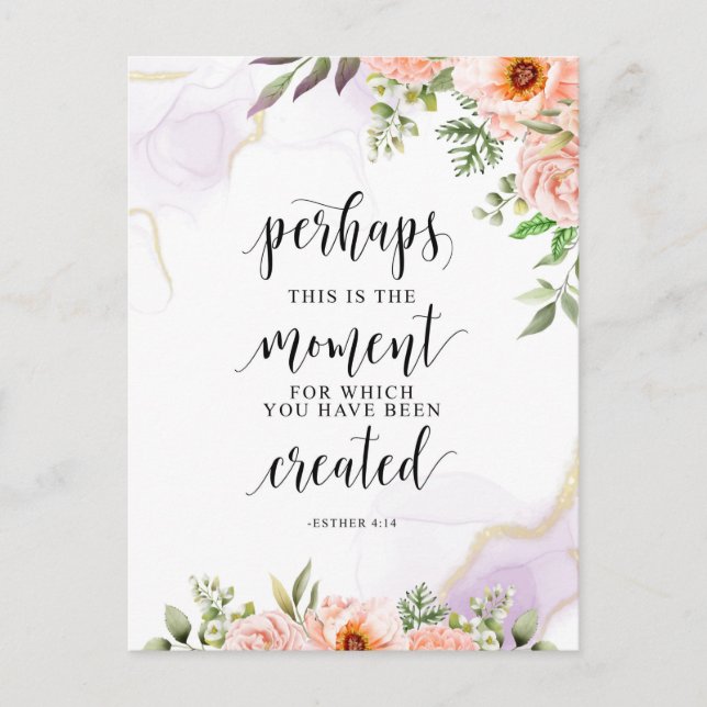 Postal Quizás Este Es El Momento, Ester 4:14 (Anverso)