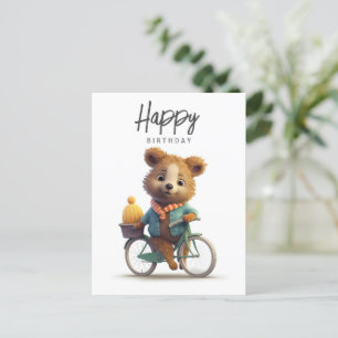 Postal Quokka linda en bicicleta, Feliz Cumpleaños 
