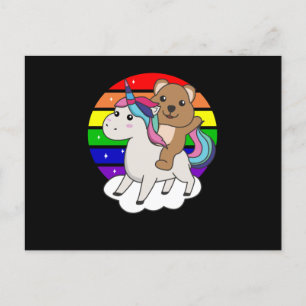 Postal Quokka Unicornio Animales arcoiris Quokkas Unicorn