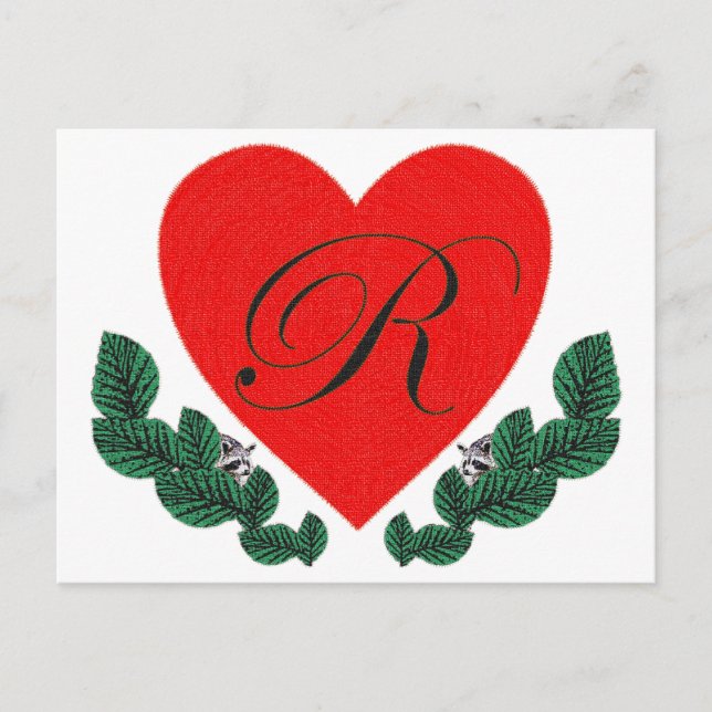 Postal R en el corazón (Anverso)
