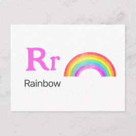 Postal R es para Rainbow - Alphabet Flash Card