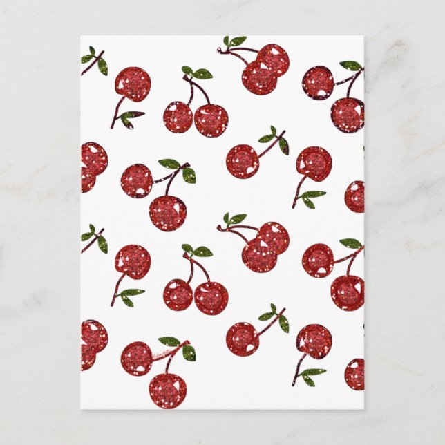 Postal RAB Rockabilly Cerezas Muy Cerezas En Blanco (Anverso)