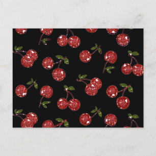 Postal RAB Rockabilly Cerezas Muy Cerezas En Negro