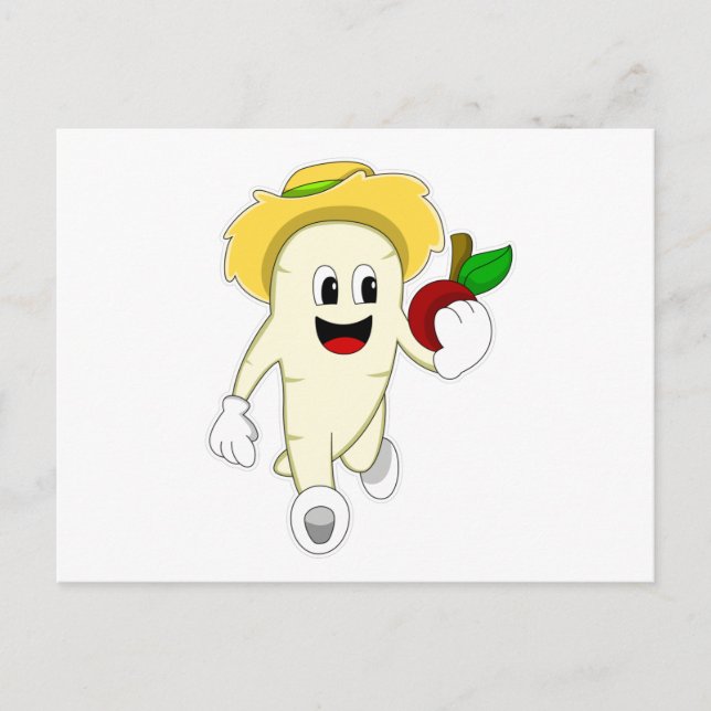 Postal Rábano como granjero con fruta (Anverso)