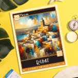 Postal Rabat, Marruecos | Pintura de época<br><div class="desc">Experimente el encanto de Rabat, Marruecos, con nuestra cautivadora tarjeta postal de pintura vintage. Con su estratégica ubicación, el hotel ofrece fácil acceso a las visitas obligadas en la ciudad . Con pinceles dinámicos y una paleta de colores vívida, la obra de arte exuda una sensación de nostalgia y aventura,...</div>