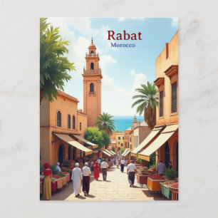Postal Rabat Marruecos Viaje Antiguo Posta