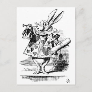 Postal Rabbit blanco como heraldo