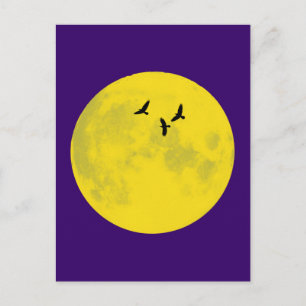 Postal Raben Mond raven moon