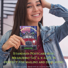 Postal Raccones divertidos en Cabriolet Fiesta Time San F