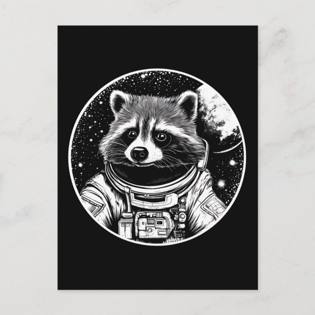 Postal Raccoon astronauta (Anverso)