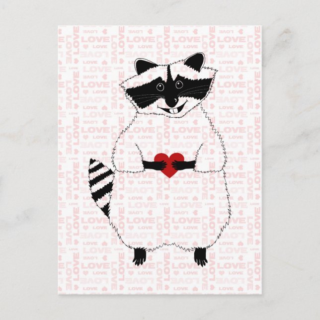 Postal Raccoon Love (Anverso)