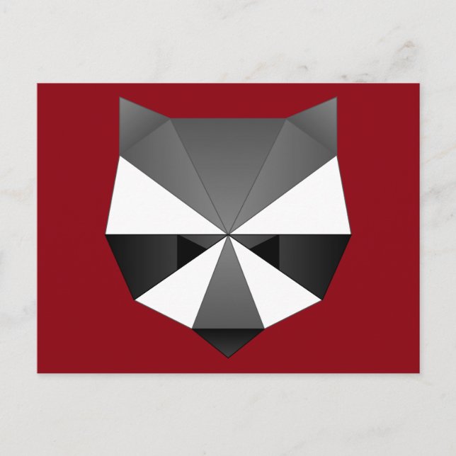 Postal Raccoon poligonal (Anverso)